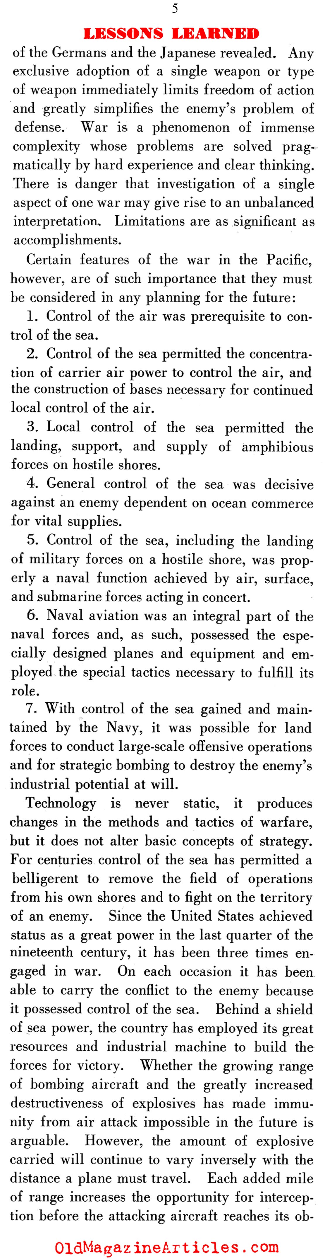 What the Navy Learned During the Pacific War (Dept. of the Navy, 1947)